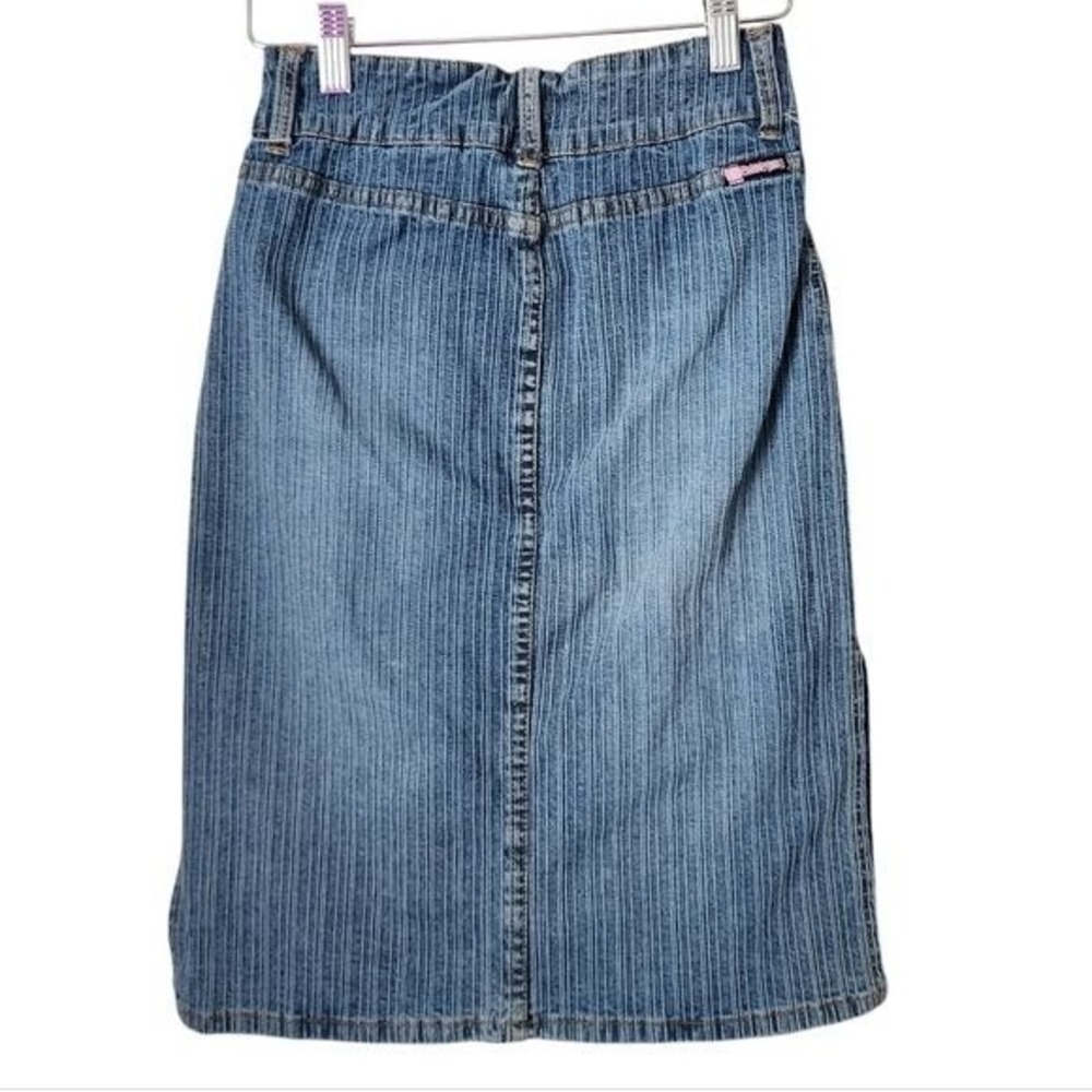 BUBBLEGUM VINTAGE 90s Ribbed Denim Skirt Y2K grunge coquette mini - Picture 3 of 10